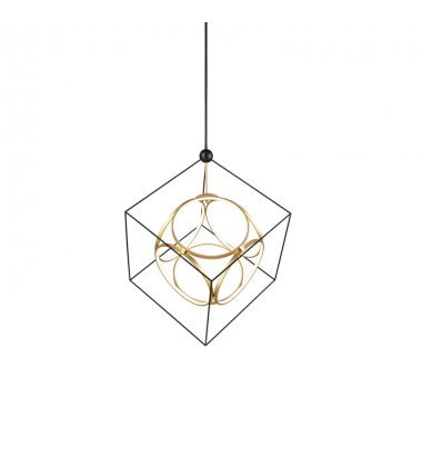 CH19234-BK/AN-UNV-010-Monza 34-in Black/Antique Brass LED Chandeliers