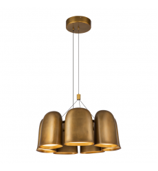 CH21120-VB-UNV-Bell 20-in Vintage Brass LED Chandelier