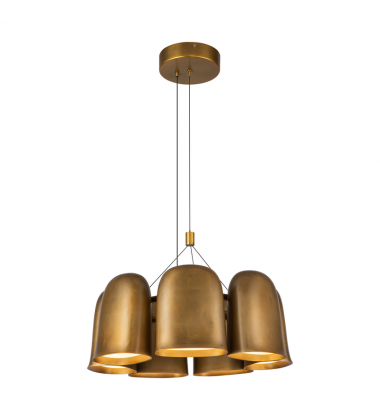 CH21120-VB-UNV-Bell 20-in Vintage Brass LED Chandelier