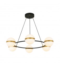 CH302006MBBG-Tagliato 36-in Matte Black/Brushed Gold LED Chandeliers  CH302006MBBG-Tagliato 36-in Matte Black/Brushed Gold LED Chandeliers