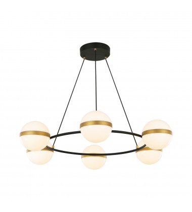 CH302006MBBG-Tagliato 36-in Matte Black/Brushed Gold LED Chandeliers  CH302006MBBG-Tagliato 36-in Matte Black/Brushed Gold LED Chandeliers
