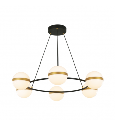 CH302006MBBG-UNV-Tagliato 36-in Matte Black/Brushed Gold LED Chandeliers