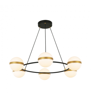 CH302006MBBG-UNV-Tagliato 36-in Matte Black/Brushed Gold LED Chandeliers