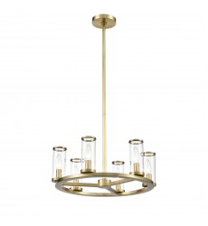 CH309006NBCG-Revolve Clear Glass/Natural Brass 6 Lights Chandeliers