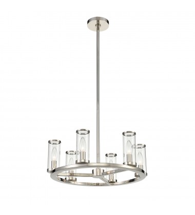  CH309006PNCG-Revolve Clear Glass/Polished Nickel 6 Lights Chandeliers