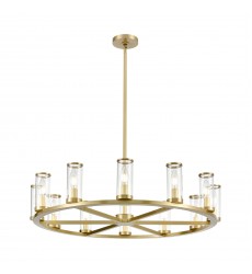  CH309012NBCG-Revolve Clear Glass/Natural Brass 12 Lights Chandeliers