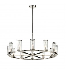  CH309012PNCG-Revolve Clear Glass/Polished Nickel 12 Lights Chandeliers