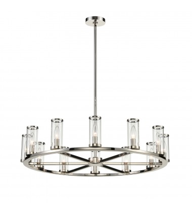  CH309012PNCG-Revolve Clear Glass/Polished Nickel 12 Lights Chandeliers