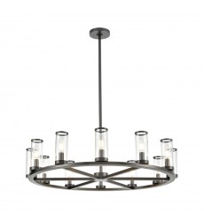  CH309012UBCG-Revolve Clear Glass/Urban Bronze 12 Lights Chandeliers
