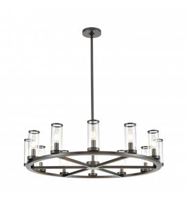  CH309012UBCG-Revolve Clear Glass/Urban Bronze 12 Lights Chandeliers