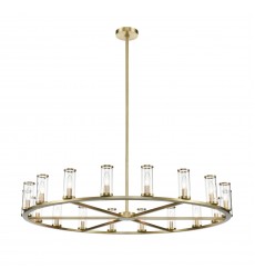  CH309018NBCG-Revolve Clear Glass/Natural Brass 18 Lights Chandeliers