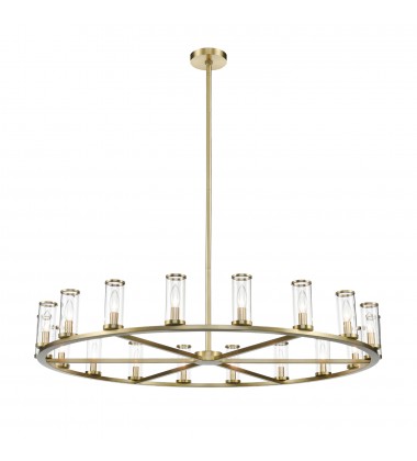 CH309018NBCG-Revolve Clear Glass/Natural Brass 18 Lights Chandeliers