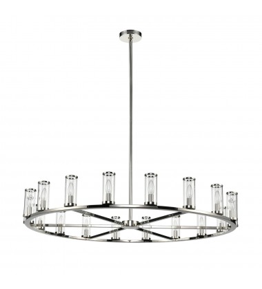 CH309018PNCG-Revolve Clear Glass/Polished Nickel 18 Lights Chandeliers