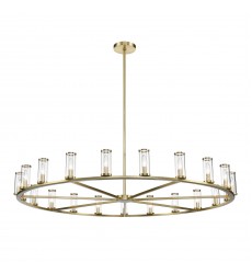  CH309021NBCG-Revolve Clear Glass/Natural Brass 21 Light Chandeliers
