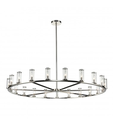 CH309021PNCG-Revolve Clear Glass/Polished Nickel 21 Light Chandeliers