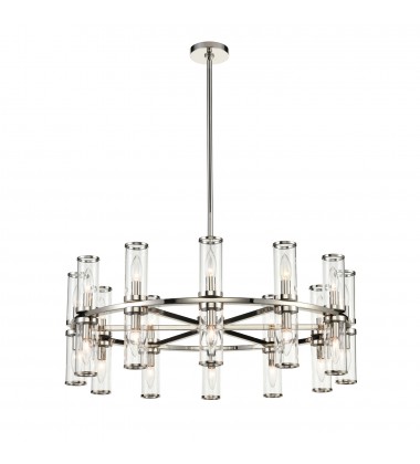  CH309024PNCG-Revolve Clear Glass/Polished Nickel 24 Lights Chandeliers