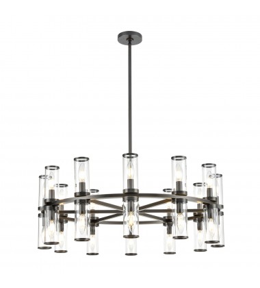  CH309024UBCG-Revolve Clear Glass/Urban Bronze 24 Lights Chandeliers
