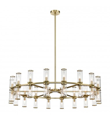  CH309036NBCG-Revolve Clear Glass/Natural Brass 36 Lights Chandeliers