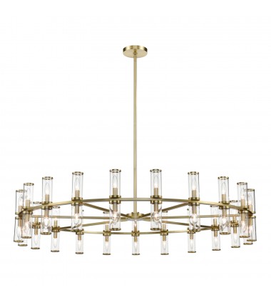  CH309042NBCG-Revolve Clear Glass/Natural Brass 42 Lights Chandeliers