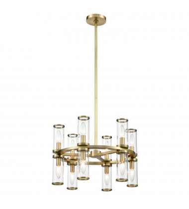  CH309066NBCG-Revolve Clear Glass/Natural Brass 12 Lights Chandeliers