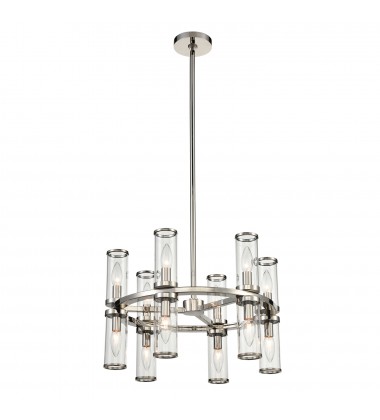 CH309066PNCG-Revolve Clear Glass/Polished Nickel 12 Lights Chandeliers  CH309066PNCG-Revolve Clear Glass/Polished Nickel 12 Lights Chandeliers