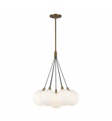  CH3117-BG/OP-Bolla 16-in Brushed Gold/Opal Glass LED Chandelier