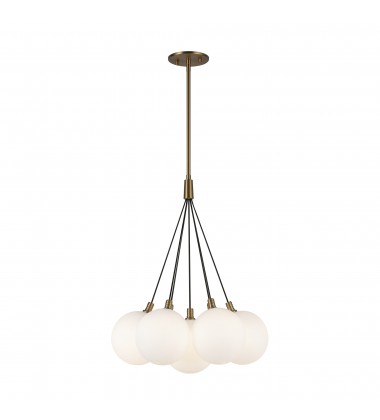  CH3117-BG/OP-Bolla 16-in Brushed Gold/Opal Glass LED Chandelier