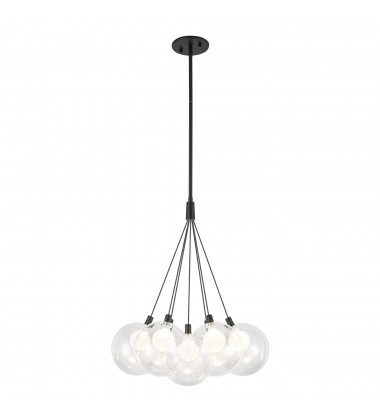  CH3117-BK-Bolla 16-in Black LED Chandelier
