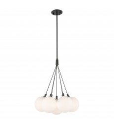  CH3117-BK/OP-Bolla 16-in Black/Opal Glass LED Chandelier