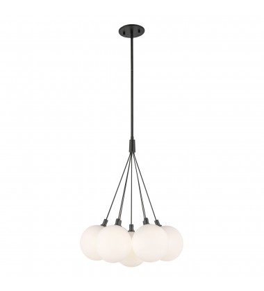  CH3117-BK/OP-Bolla 16-in Black/Opal Glass LED Chandelier