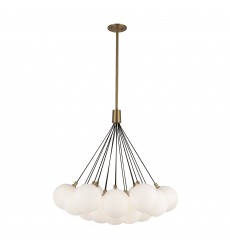  CH3128-BG/OP-Bolla 28-in Brushed Gold/Opal Glass LED Chandelier