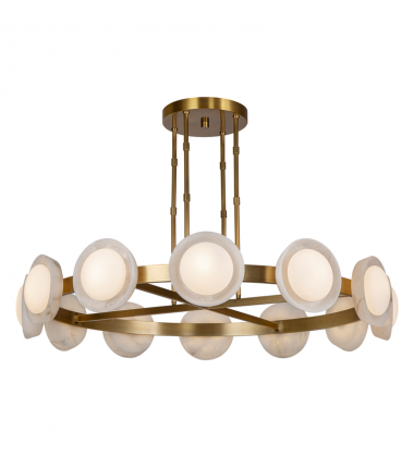 CH320050VBAR-UNV-Alonso 50-in Vintage Brass/Alabaster LED Chandeliers