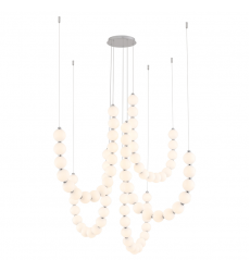CH321805CH-RT-Akoya 80 Light Silver dimmable LED Chandelier with Remote Driver