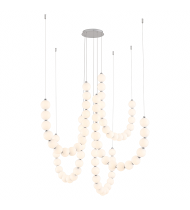 CH321805CH-RT-Akoya 80 Light Silver dimmable LED Chandelier with Remote Driver