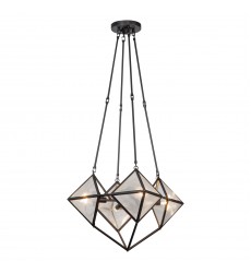  CH332421UBCR-Cairo 21-in Ribbed Glass/Urban Bronze 4 Lights Chandeliers
