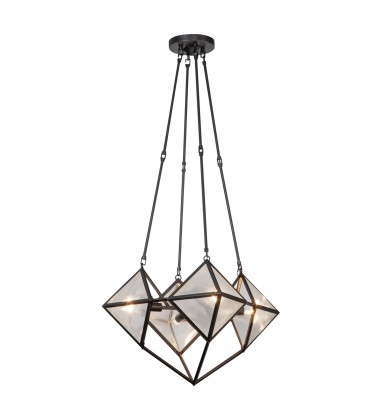 CH332421UBCR-Cairo 21-in Ribbed Glass/Urban Bronze 4 Lights Chandeliers