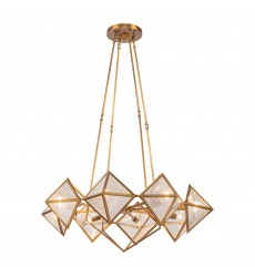 CH332830VBCR-Cairo 30-in Ribbed Glass/Vintage Brass 8 Lights Chandeliers