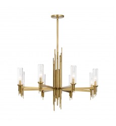 CH335836VBCR-Torres 36-in Ribbed Glass/Vintage Brass 8 Lights Chandeliers  CH335836VBCR-Torres 36-in Ribbed Glass/Vintage Brass 8 Lights Chandeliers