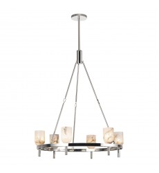 CH338632PNAR-Lucian 32-in Polished Nickel/Alabaster 6 Lights Chandeliers  CH338632PNAR-Lucian 32-in Polished Nickel/Alabaster 6 Lights Chandeliers