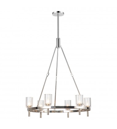 CH338632PNCC-Lucian 32-in Clear Crystal/Polished Nickel 6 Lights Chandeliers  CH338632PNCC-Lucian 32-in Clear Crystal/Polished Nickel 6 Lights Chandeliers