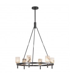 CH338632UBAR-Lucian 32-in Urban Bronze/Alabaster 6 Lights Chandeliers  CH338632UBAR-Lucian 32-in Urban Bronze/Alabaster 6 Lights Chandeliers