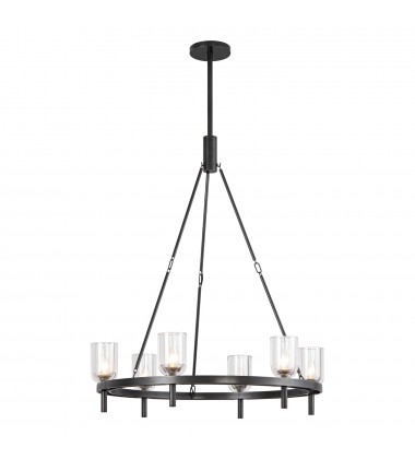 CH338632UBCC-Lucian 32-in Clear Crystal/Urban Bronze 6 Lights Chandeliers  CH338632UBCC-Lucian 32-in Clear Crystal/Urban Bronze 6 Lights Chandeliers