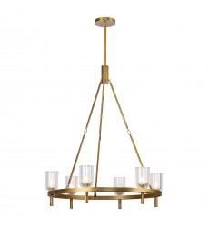 CH338632VBCC-Lucian 32-in Clear Crystal/Vintage Brass 6 Lights Chandeliers  CH338632VBCC-Lucian 32-in Clear Crystal/Vintage Brass 6 Lights Chandeliers