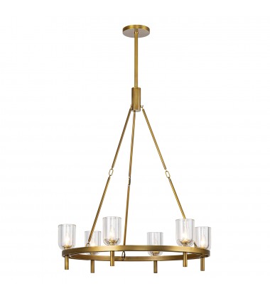 CH338632VBCC-Lucian 32-in Clear Crystal/Vintage Brass 6 Lights Chandeliers  CH338632VBCC-Lucian 32-in Clear Crystal/Vintage Brass 6 Lights Chandeliers