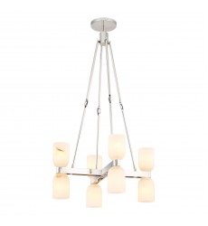 CH338822PNAR-Lucian 22-in Polished Nickel/Alabaster 8 Lights Chandeliers  CH338822PNAR-Lucian 22-in Polished Nickel/Alabaster 8 Lights Chandeliers