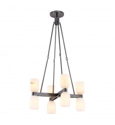 CH338822UBAR-Lucian 22-in Urban Bronze/Alabaster 8 Lights Chandeliers  CH338822UBAR-Lucian 22-in Urban Bronze/Alabaster 8 Lights Chandeliers