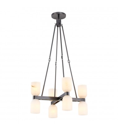 CH338822UBAR-Lucian 22-in Urban Bronze/Alabaster 8 Lights Chandeliers  CH338822UBAR-Lucian 22-in Urban Bronze/Alabaster 8 Lights Chandeliers
