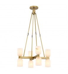 CH338822VBAR-Lucian 22-in Vintage Brass/Alabaster 8 Lights Chandeliers  CH338822VBAR-Lucian 22-in Vintage Brass/Alabaster 8 Lights Chandeliers
