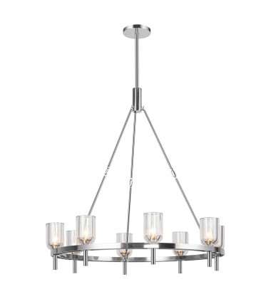  CH338836PNCC-Lucian 36-in Clear Crystal/Polished Nickel 8 Lights Chandeliers