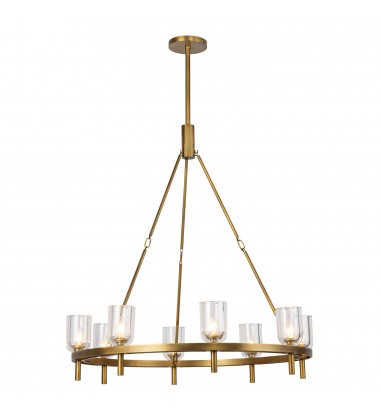CH338836VBCC-Lucian 36-in Clear Crystal/Vintage Brass 8 Lights Chandeliers  CH338836VBCC-Lucian 36-in Clear Crystal/Vintage Brass 8 Lights Chandeliers